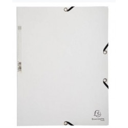 LOT X25 CHEMISE 3 RABATS À ÉLASTIQUES CARTE LUSTRÉE 400G/M2 - A4 - BLANC