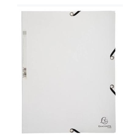 LOT X25 CHEMISE 3 RABATS À ÉLASTIQUES CARTE LUSTRÉE 400G/M2 - A4 - BLANC