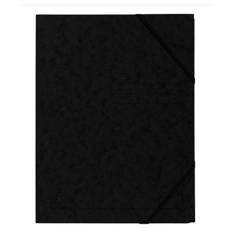 LOT X25 CHEMISE À ÉLASTIQUE SANS RABATS CARTE LUSTRÉE 355GM2 - A4 - NOIR