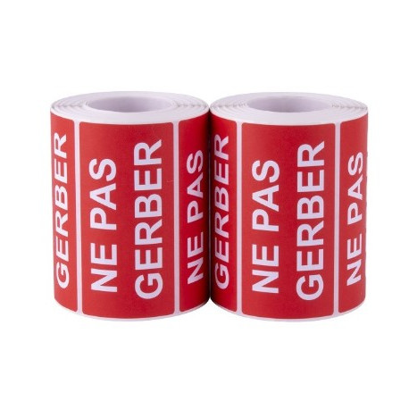 LOT X2 ROULEAU DE 500 ETIQ "NE PAS GERBER" 50X100MM