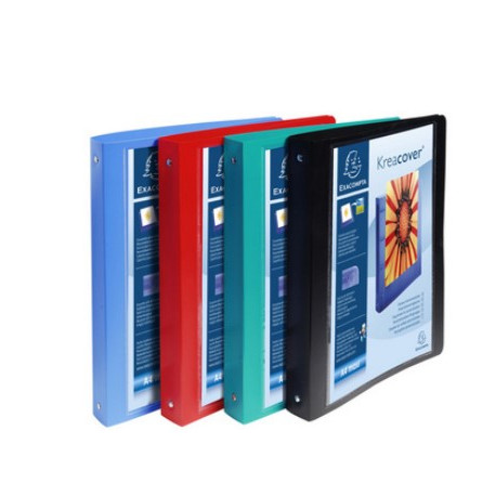 LOT X5 CLASSEUR 4 ANNEAUX 30MM POLYPROPYLÈNE OPAQUE 7/10E KREA COVER - A4 MAXI - COULEURS ASSORTIES