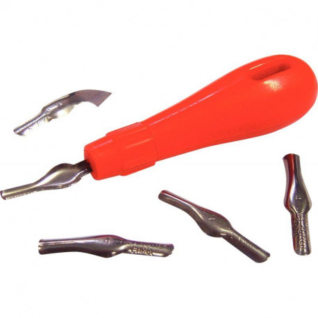 MANCHE + GOUGES ASSORTIES POUR LINOGRAVURE