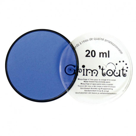  MAQUILLAGE AQUARABLE A L'EAU GRIM TOUT GALET 20ML BLEU VIF APPLICATION A L EAU AU PINCEAU OU A L EPONGE 