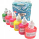 MARBLING 6 FLACONS 25ML, COULEURS FLUORESCENTES PRÊT A L EMPLOI A LA SURFACE DE L EAU P/ BOIS,CARTON,POLYSTYRENE 