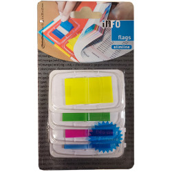 MARQUE-PAGES EXTRA-MINCE TOUT COULEUR 4 BLOCS DE 10