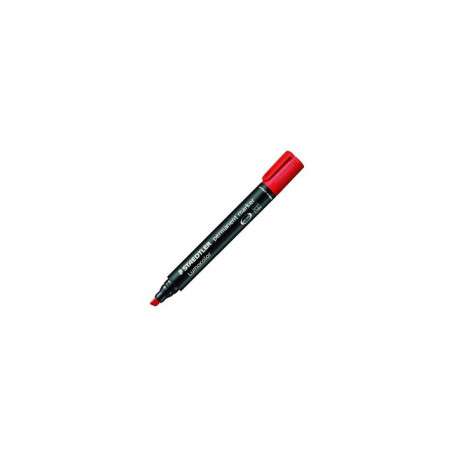 MARQUEUR LUMOCOLOR PERMANENT BISEAU ROUGE STAEDTLER 350-2