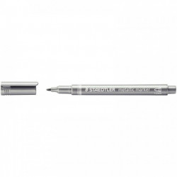 MARQUEUR METALLIC   ARGENT 8323-81 STAEDTLER ENCRE PIGMENTEE EFFACBLE SUR SURFACE LISSE AVEC CHIFFON HUMIDE 