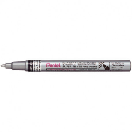 MARQUEUR PEINTURE PERMENTE FIN 1,5MM ARGENT POINTE FINE 1,5 MM PENTEL SANS XYLENE