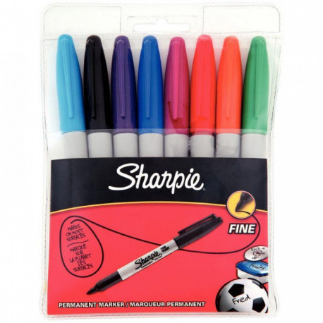 MARQUEUR PERMANENT POCH  ASSORTI DE 8 SHARPIE FINE  PAPERMAT S0814660