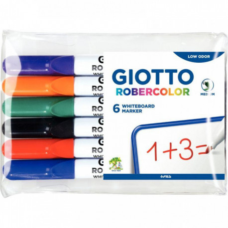 MARQUEUR TABLEAU BLANC  POINTE OGIVE MOYENNE 4MM   *PQT6* GIOTTO    ASSORTIS