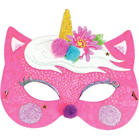 MASQUES CARTON LICORNE ET SUPER HÉROS LOT DE 8 ASSORTIS 4 DE CHAQUE A PARTIR DE 3ANS