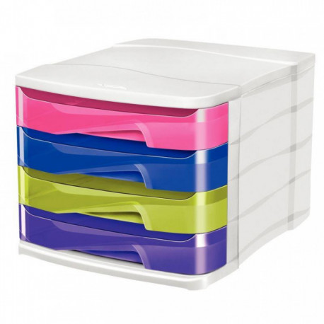 MODULE DE CLASSEEMENT  4 TIROIRS HAPPY 100% RECYCLE CEP FAB France L29,2 X H24,6 X P38,6 CM 1003940161