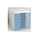 MODULE DE CLASSEMENT 10 TIROIR GRIS BLEU TURQUOISE MULTIFORM 302082D