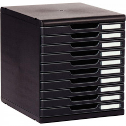 MODULE DE CLASSEMENT10 TIROIRS NOIR/ARLEQUIN MODULO 98 % RECYCLE ANGE BLEU L28,8 H32 P35 CM    302414D