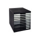 MODULE DE CLASSEMENT 10 TIROIRS NOIR/GRIS MODULO 98 % RECYCLE ANGE BLEU L28,8 H32 P35 CM     302794D