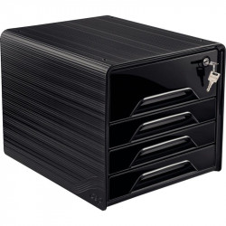 MODULE DE CLASSEMENT  4 TIROIR 3TIROIR STANDARD + 1 MAXI  SECURE SMOOVE AVEC CLE FAB France L28,8 XH27 X36CM