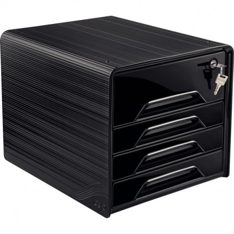 MODULE DE CLASSEMENT  4 TIROIR 3TIROIR STANDARD + 1 MAXI  SECURE SMOOVE AVEC CLE FAB France L28,8 XH27 X36CM