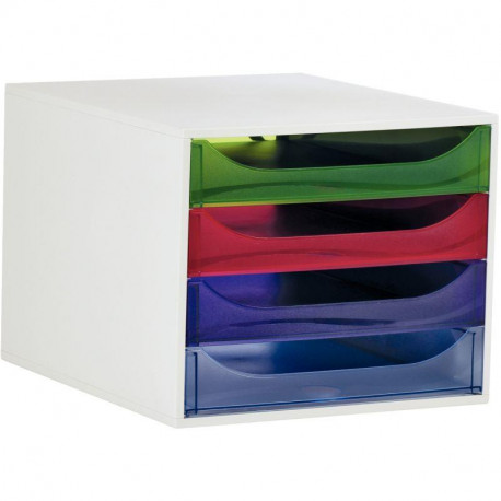 MODULE DE CLASSEMENT4 TIROIRS  GRISARLEQUIN ECOBOX L28,4 X H 23,4 X P34,8 CM 228654D