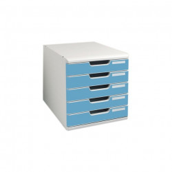 MODULE DE CLASSEMENT 5 TIROIRS GRIS BLEU TURQUOISE MULTIFORM 301082D
