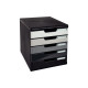 MODULE DE CLASSEMENT 5 TIROIRS NOIR/ARLEQUIN MODULO 98 % RECYCLE ANGE BLEU L28,8 X H32 X P35CM 30914D