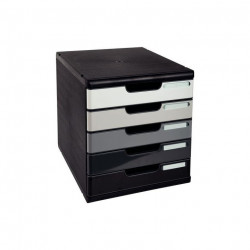 MODULE DE CLASSEMENT 5 TIROIRS NOIR/ARLEQUIN MODULO 98 % RECYCLE ANGE BLEU L28,8 X H32 X P35CM 30914D