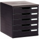 MODULE DE CLASSEMENT 5 TIROIRS NOIR MODULO 98 % RECYCLE ANGE BLEU L28,8 X H32 X P35CM 