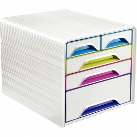 MODULE DE CLASSEMENT 5 TIROIRS PANACHES SMOOVE ARCTIC MULTICOLOR CEP 1072130921 FAB France L28,8 XH27 X36CM