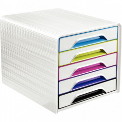 MODULE DE CLASSEMENT   5 TIROIRS SMOOVE ARCTIC MULTICOLOR 1071110921 FAB France L28,8 XH27 X36CM