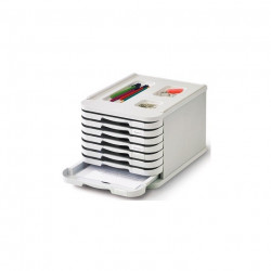 MODULE  DE CLASSEMENT 8 TIROIRS DE 2,5 CM  + PLUMIER SUR LE DESSUS GRIS FAPI