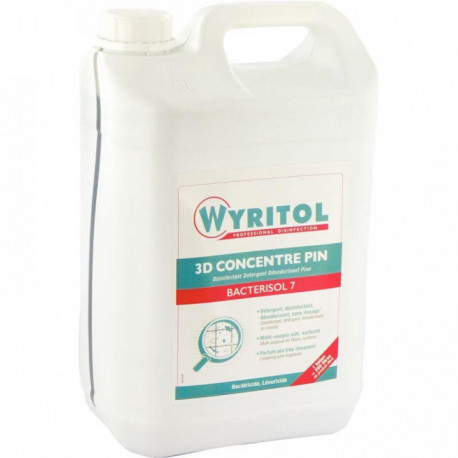 NETTOYANT DÉSINFECTANT DETERGENT DESODORISANT CONCENTRÉ MULTI-USAGE 5 LITRES SENTEUR PIN WYRITOL BIOCIDE BACTERICIDE LEVURICIDE