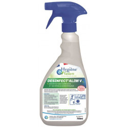 NETTOYANT DESINFECTANT surfaces ALIMENTAIRE SANS RINCAGE EN14479 EN  SPRAY 750ML