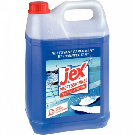 NETTOYANT DESINFECTANT TRIPLE ACTION COTES BRETONNES  BIDON 5L JEX PRO BIOCIDE  BACTERICIDE LEVURICIDE VIRUCIDE CONTACT ALIM