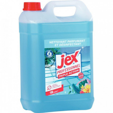 NETTOYANT DESINFECTANT TRIPLE ACTION JARDIN EXOTIQUE  BIDON 5L JEX PRO BIOCIDE  BACTERICIDE LEVURICIDE VIRUCIDE CONTACT ALIM