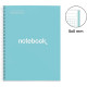 NOTEBOOK MIQUELRIUS FORMAT A4, 80 FEUILLES 90G, QUADRILLÉ 5X5, COUVERTURE CARTON RIGIDE BLEU CIEL