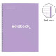 NOTEBOOK MIQUELRIUS FORMAT A4, 80 FEUILLES 90G, QUADRILLÉ 5X5, COUVERTURE CARTON RIGIDE LAVANDE