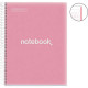 NOTEBOOK MIQUELRIUS FORMAT A4, 80 FEUILLES 90G, QUADRILLÉ 5X5, COUVERTURE PP ROSE