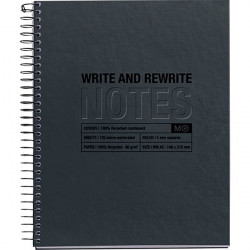 NOTEBOOK MIQUELRIUS FORMAT A5, 120 FEUILLES 80G, QUADRILLÉ 5X5, COUVERTURE CARTON RECYCLÉ NOIR