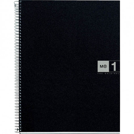 NOTEBOOK MIQUELRIUS FORMAT A5, 80 FEUILLES 70G, QUADRILLÉ 5X5, COUVERTURE PP NOIR, INTÉRIEUR GRIS