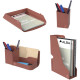 ORGANISATEUR DE  BUREAU  3 COMPARTIMENTS METAL TERRACOTTA L 19,3 H10 MA9 CM ALBA