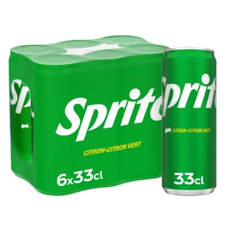 PACK 6 CANETTES 33CL SPRITE CITRON/CITRON VERT