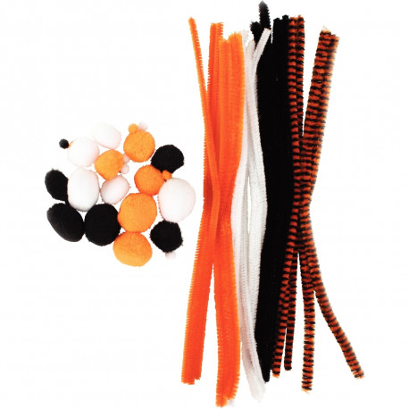 PACK CHENILLES ET POMPONS HALLOWEEN