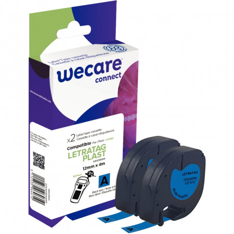 PACK DE 2 LETRATAG PLASTIQUE NOIR SUR BLEU 12 X 4 M COMPATIBLE