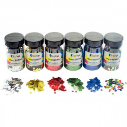 PACK DE 6 X 150GRAMMES DE PAILLETTES JUMBO 6MM