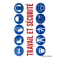 PANNEAU PVC 210X300MM TRAVAIL ET SECURITE