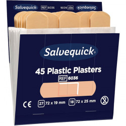 PANSEMENTS PLASTIQUE RESISTE A L EAU  BOITE DE 6X45 PANSEMENTS 27 EN 72X19 MM ET 16 EN 72X25MM  MAXI  CEDERROTH