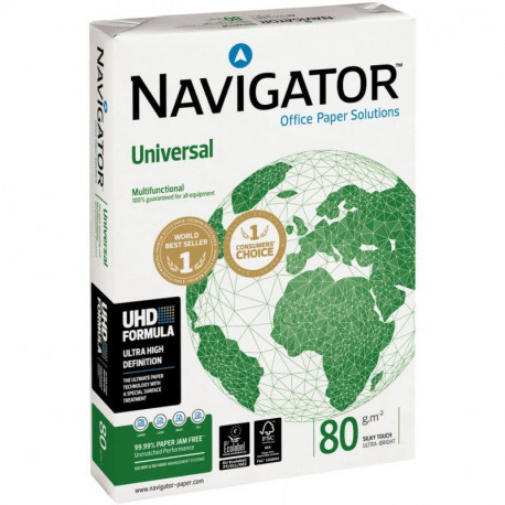 PAPIER  A4 80G BLANC NAVIGATOR CIE169 R500F ECOLABEL FSC DONT ECOFOLIO 0.13CTS