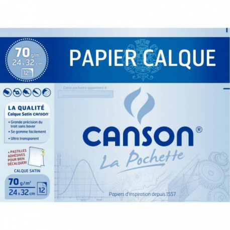 PAPIER CALQUE 24X32 70 GRAMMES PQT12