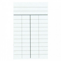 PAQUET DE 1000 FICHES DE PRÊT, 4 COLONNES DIMENSIONS : 12,5 X 7,5 CM