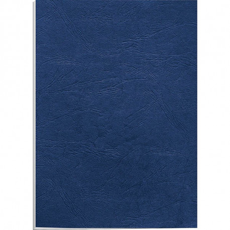 PAQUET DE 100 COUVERTURES GRAIN CUIR DELTA 250G A4 BLEU