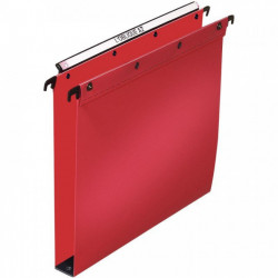 PAQUET DE 10 DOSSIERS SUSPENDUS EN POLYPROPYLÈNE OPAQUE 5/10ÈME POUR TIROIR, DOS 30 MM, ROUGE